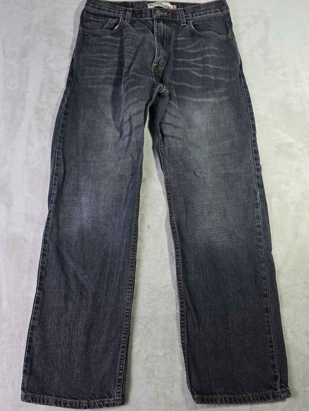 Levi's 559 Relaxed Straight Fit Jeans Men's 32x32 Black Wash Distressed Fade